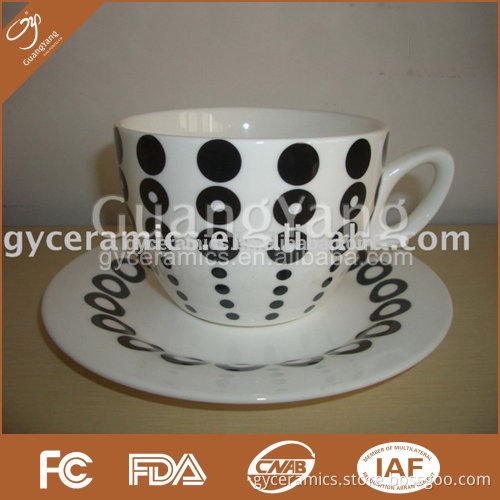 S/6 strengthened bone china tea cup(250cc, CJ shape) & saucer in round gift box